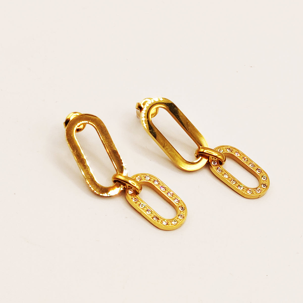 Boucles d'oreilles Chaîne Maillon Cristaux Luxe