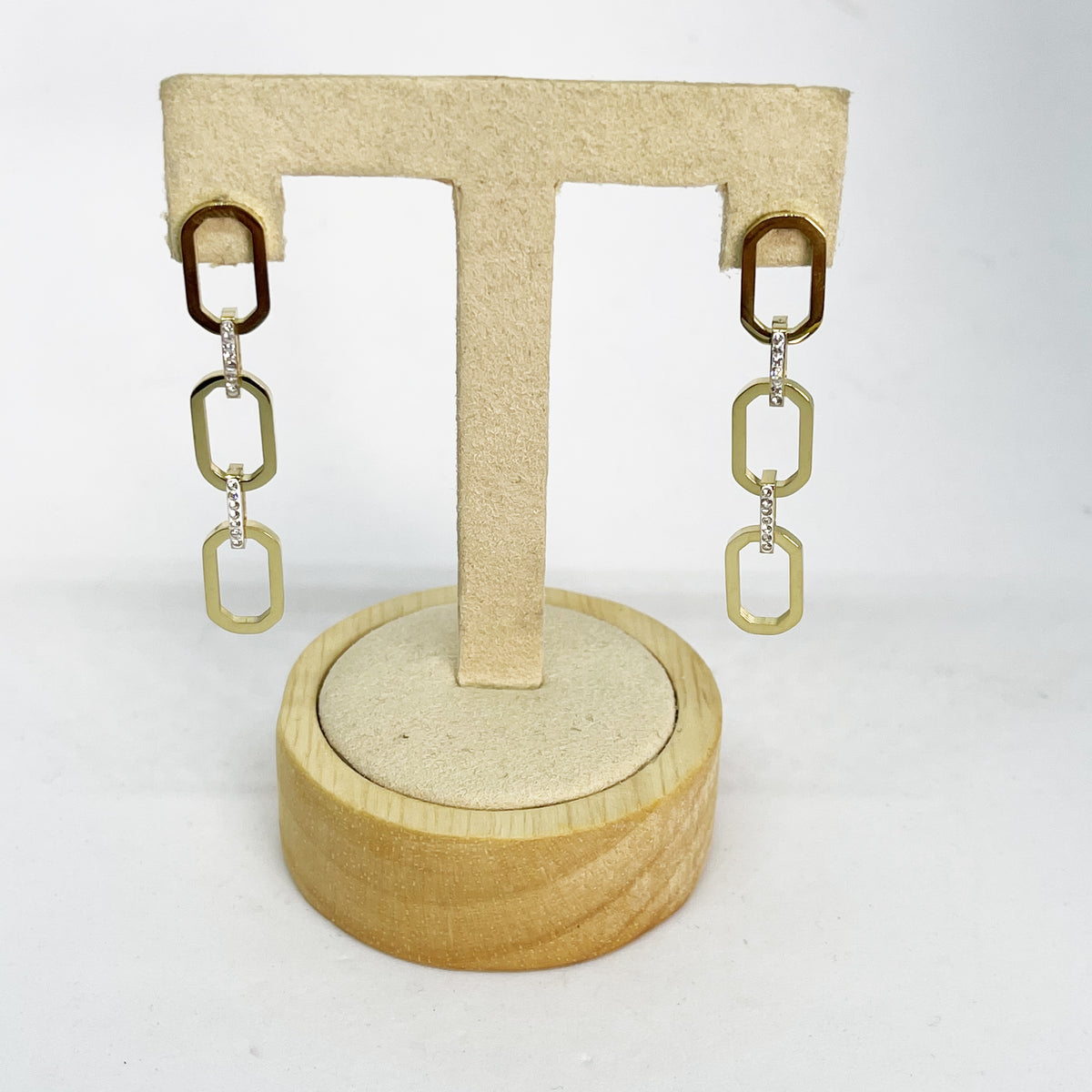 Boucles d'oreilles Chaînes Rectangulaires Cristaux