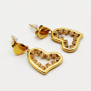 Boucles d'oreilles Coeur Tour Cristaux Luxe