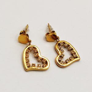 Boucles d'oreilles Coeur Tour Cristaux Luxe