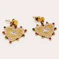Boucles d'oreilles Coeurs Cristaux Multicolores