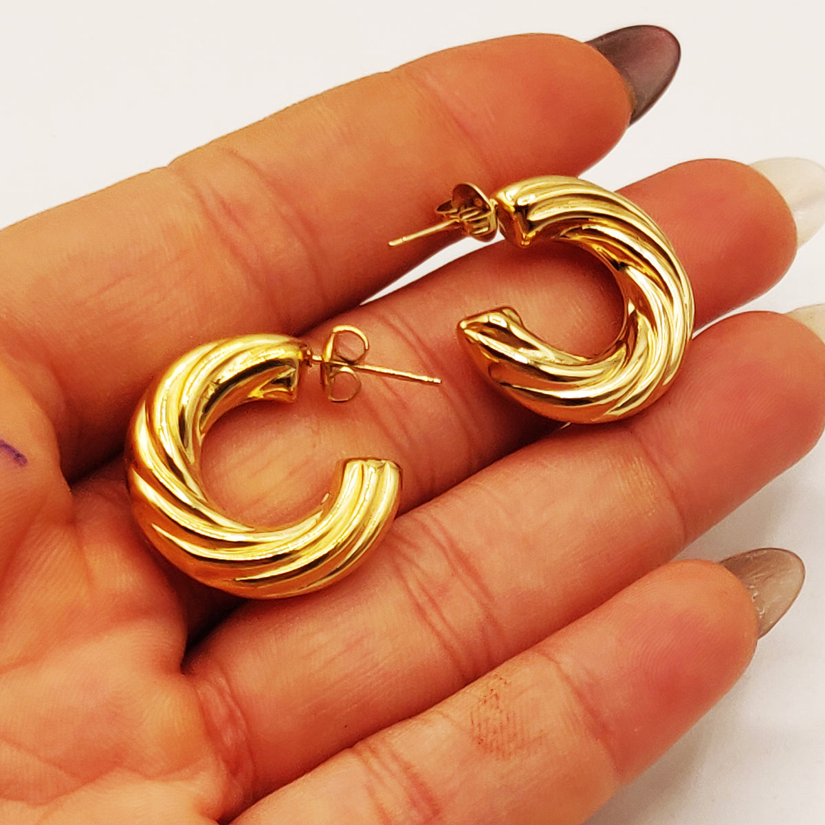 Boucles d'oreilles Créoles Torsades