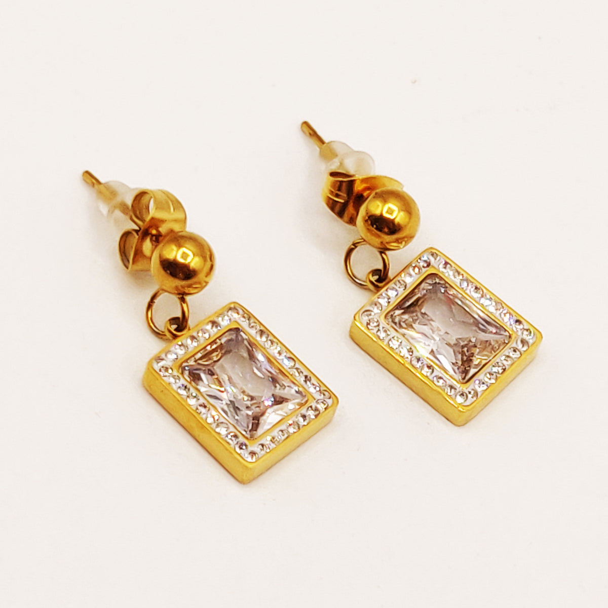 Boucles d'oreilles Cristal Carré Luxe