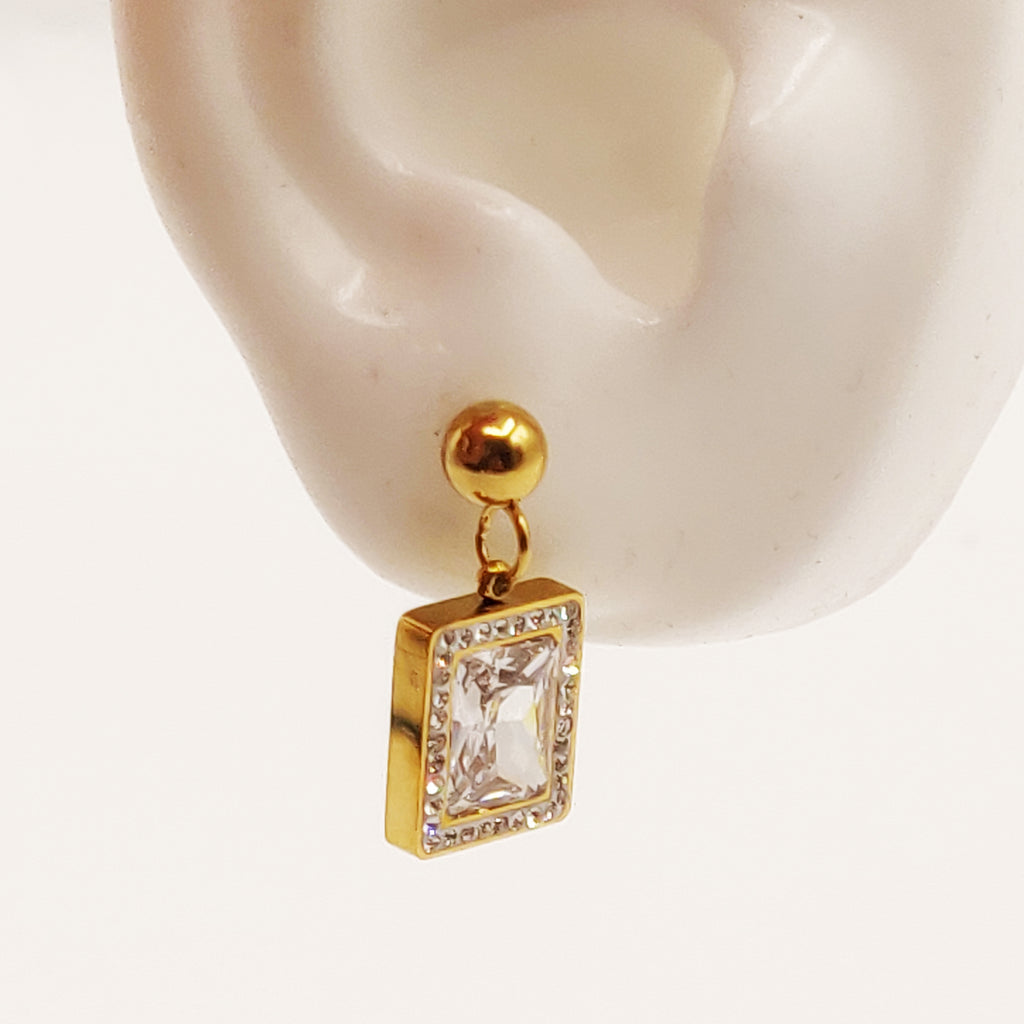 Boucles d'oreilles Cristal Carré Luxe