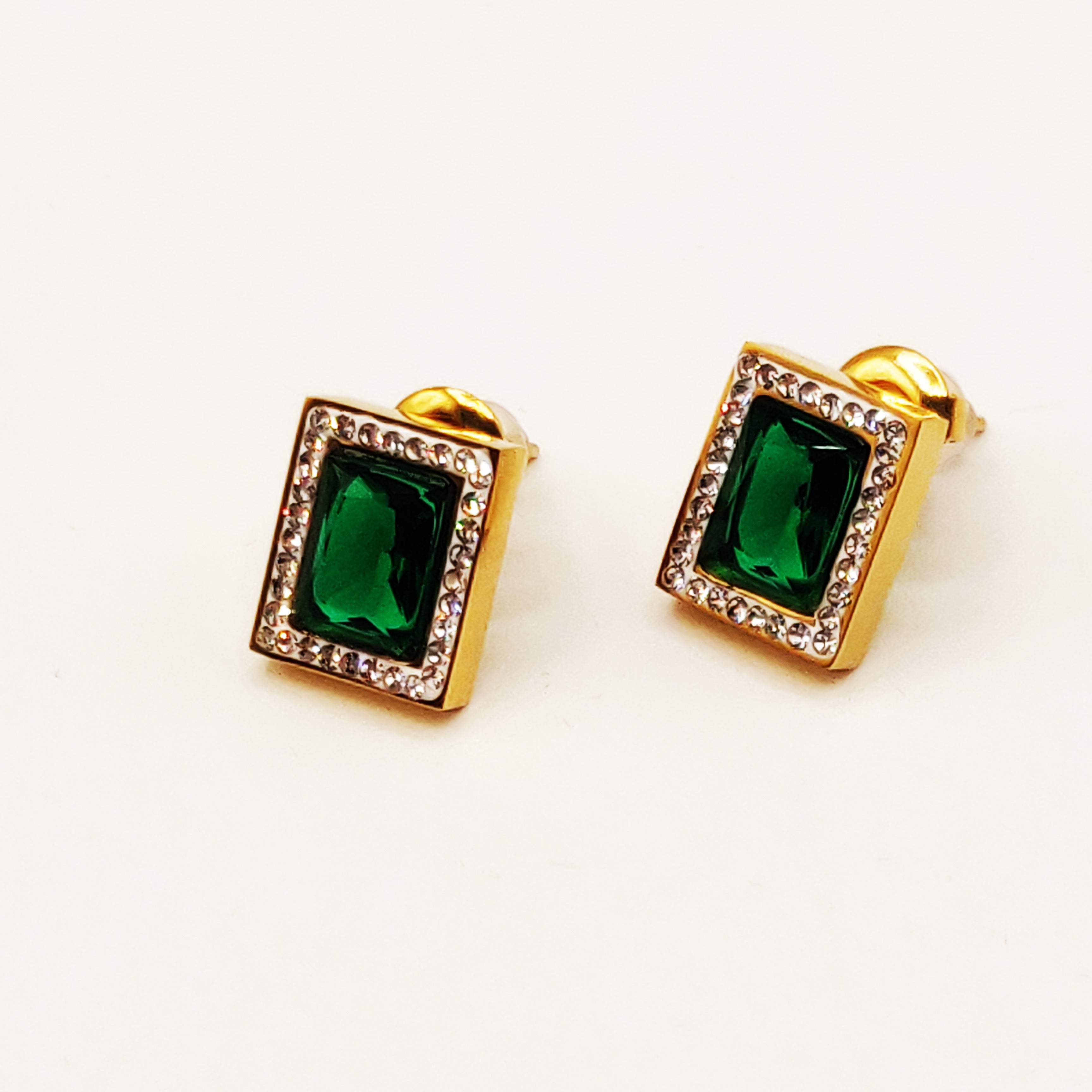 Boucles d'oreilles Cristaux Verts Luxe