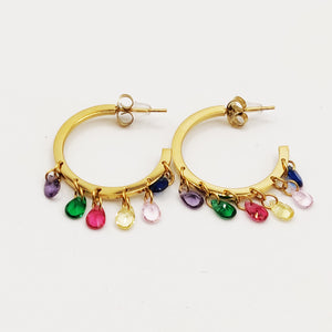 Boucles d'oreilles Cristaux Multicolores