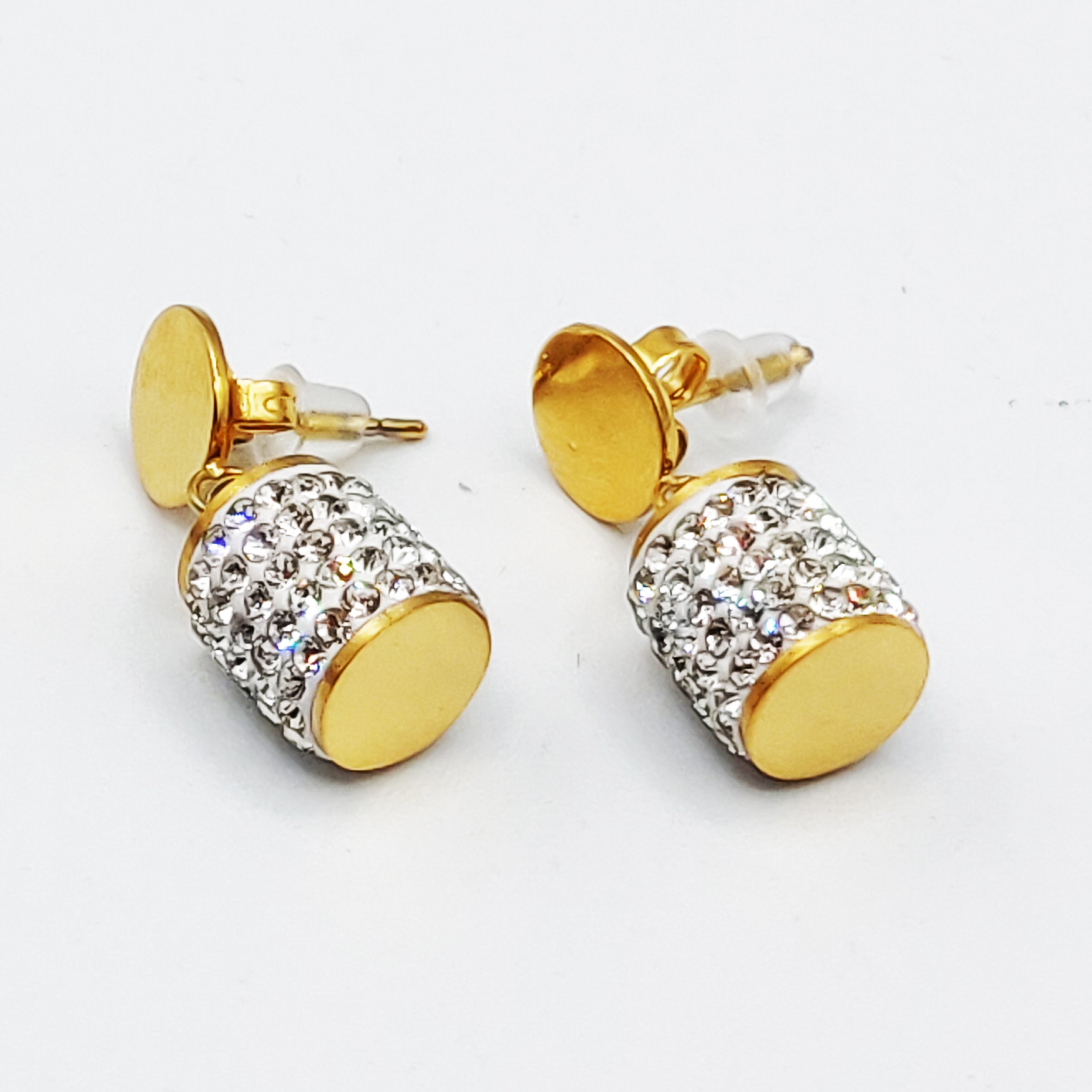 Boucles d'oreilles Cylindre Cristaux Luxe