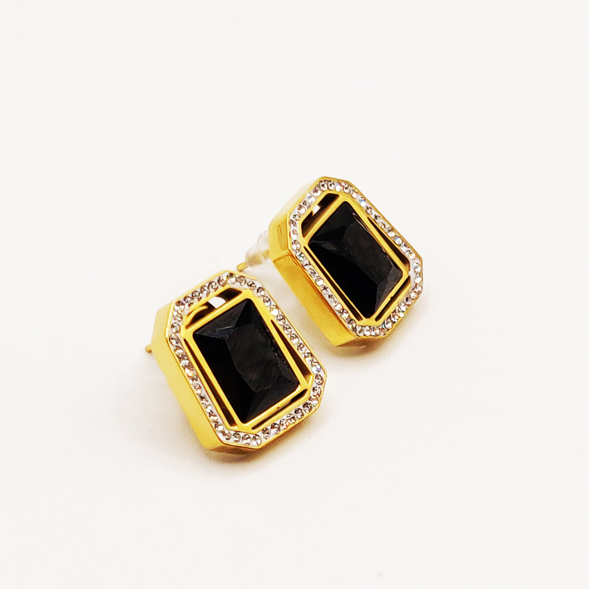 Boucles d'oreilles Diamants Noir Luxe