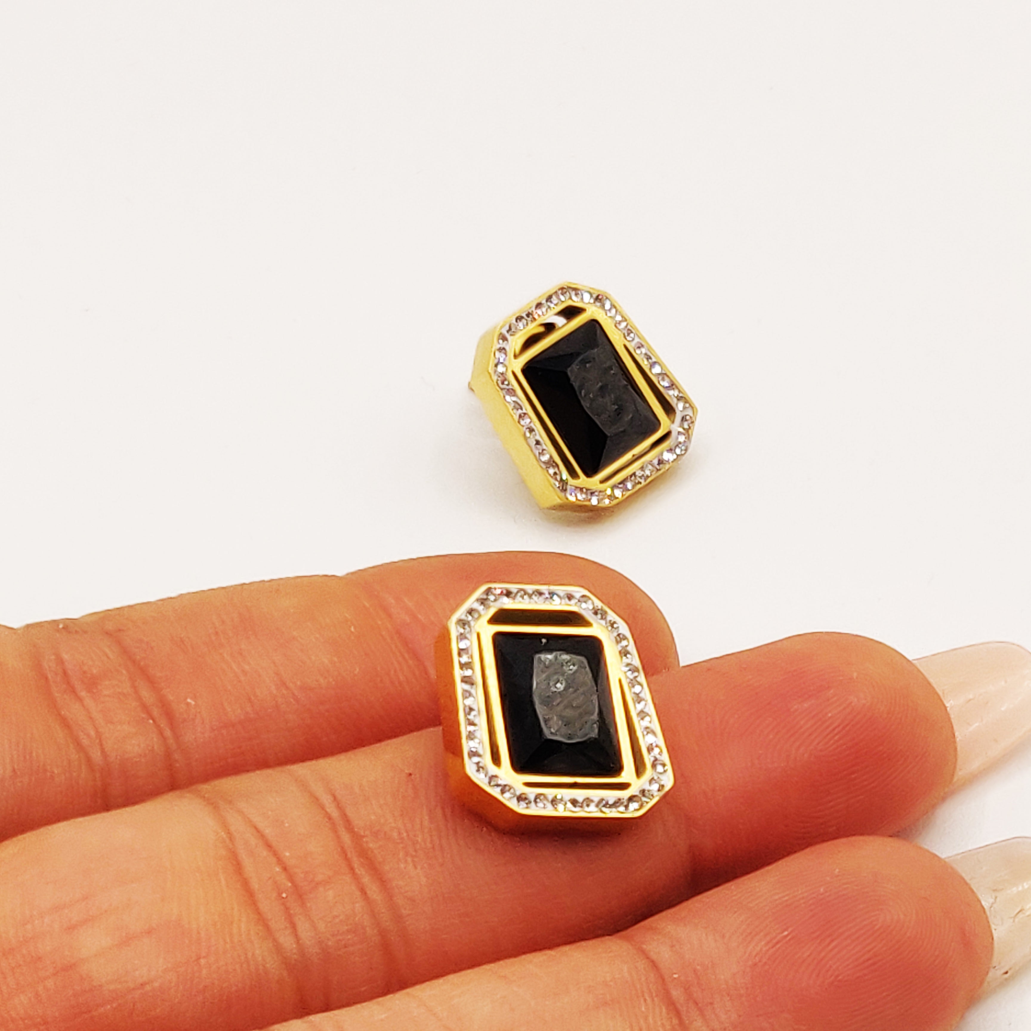 Boucles d'oreilles Diamants Noir Luxe