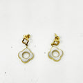 Boucles d'oreilles Double Trèfles Blanc Nacré