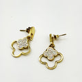 Boucles d'oreilles Double Trèfles Cristaux