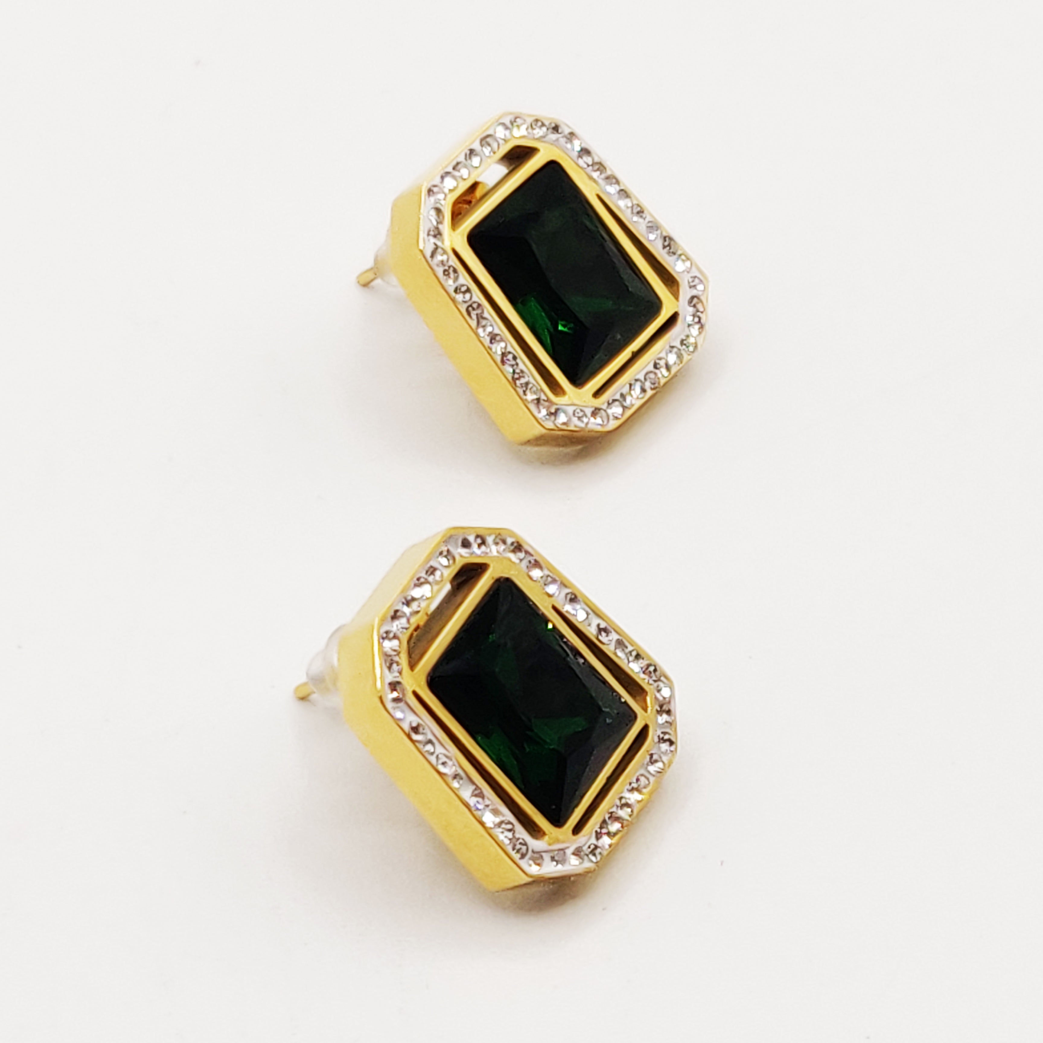 Boucles d'oreilles Cristaux Verts Luxe