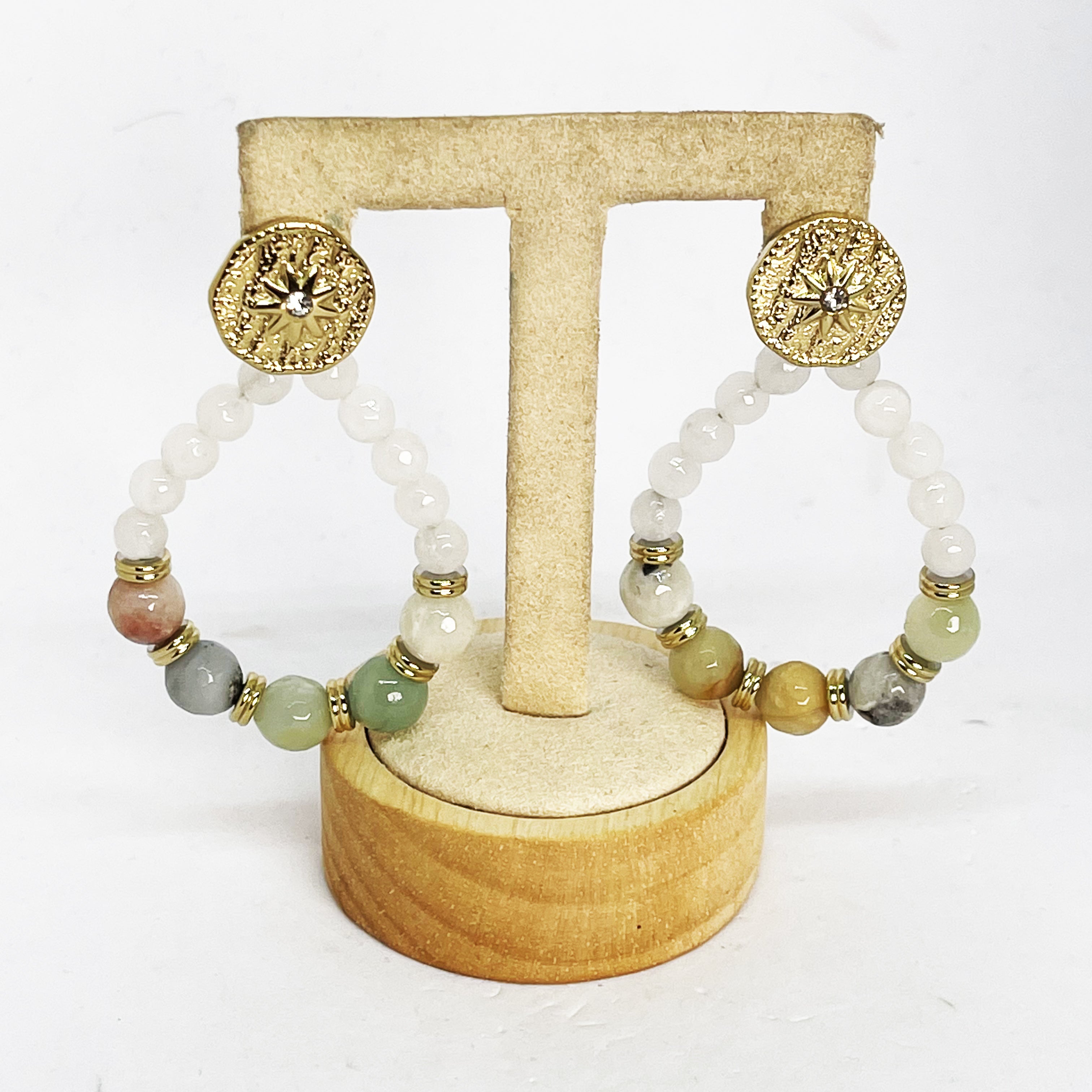 Boucles d'oreilles Étoiles et Perles Multicolores