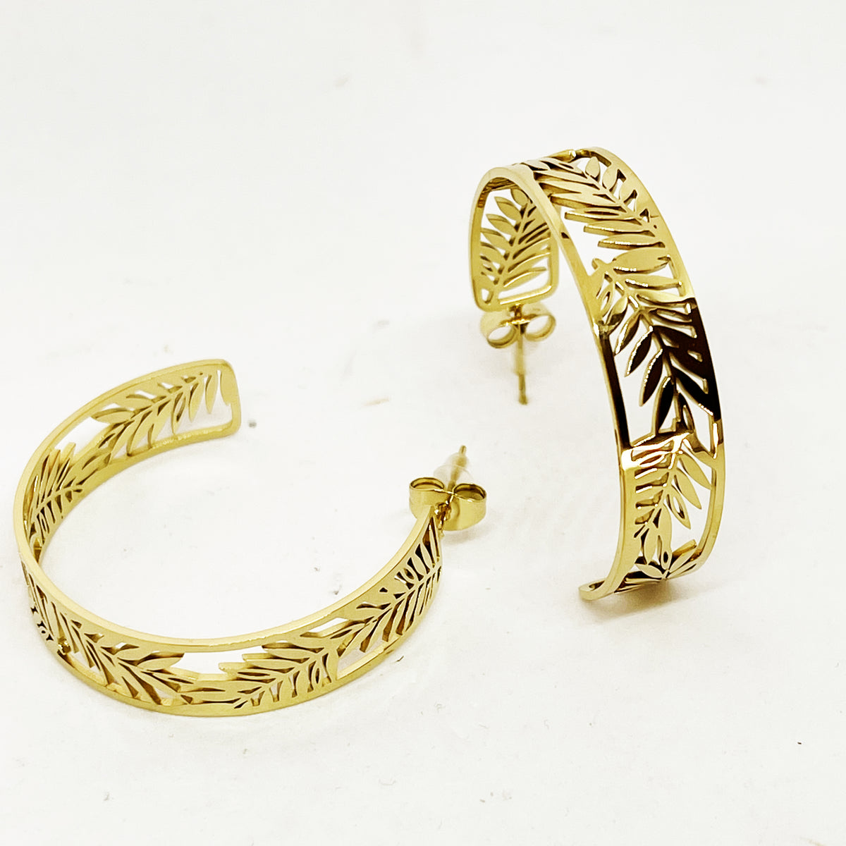 Boucles d'oreilles Feuilles Luxe