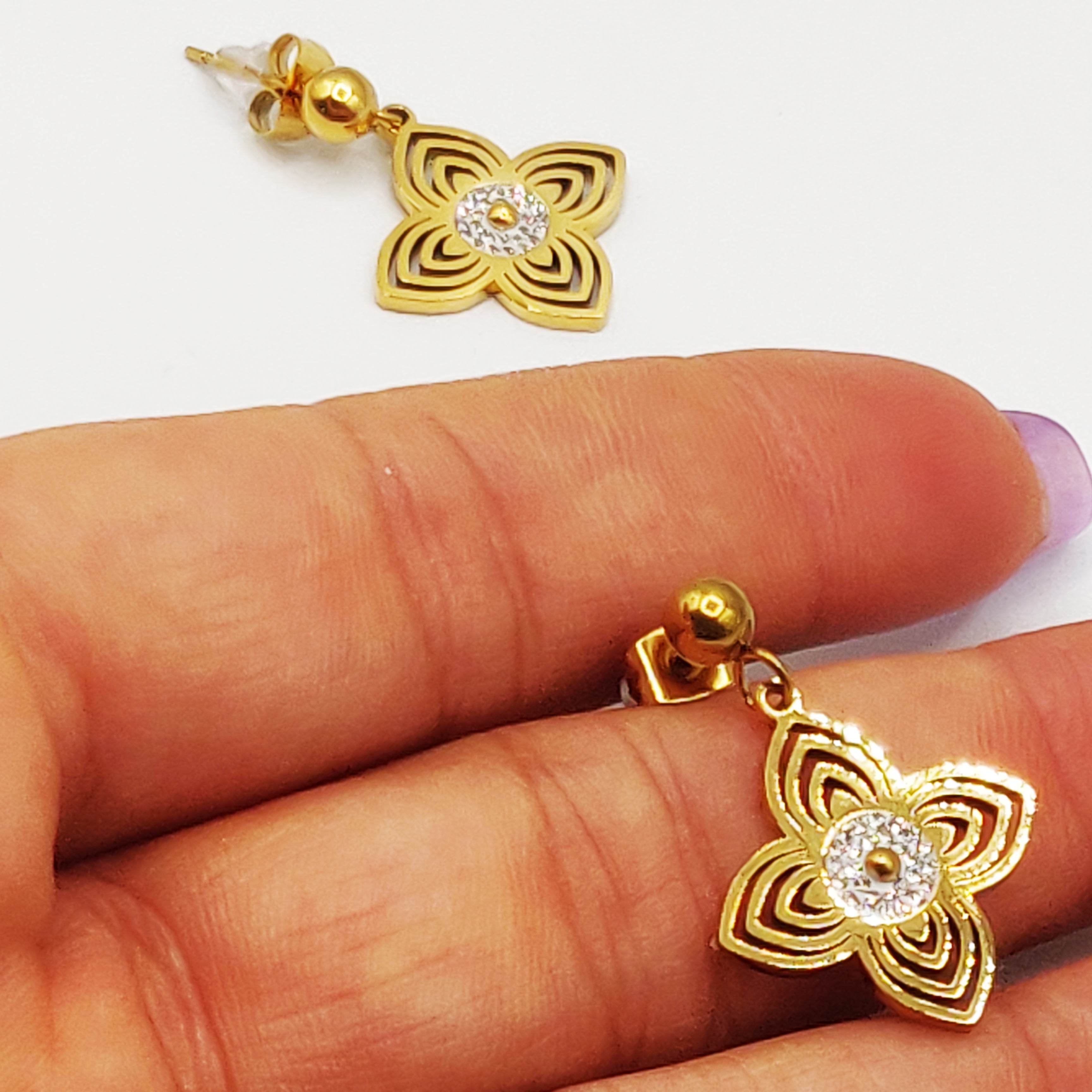 Boucles d'oreilles Fleur Design Oriental Luxe