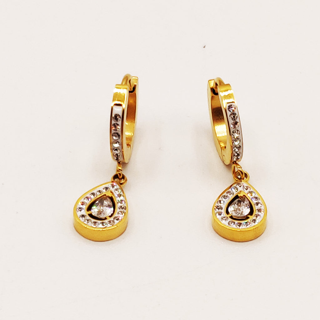 Boucles d'oreilles Gouttes Cristaux