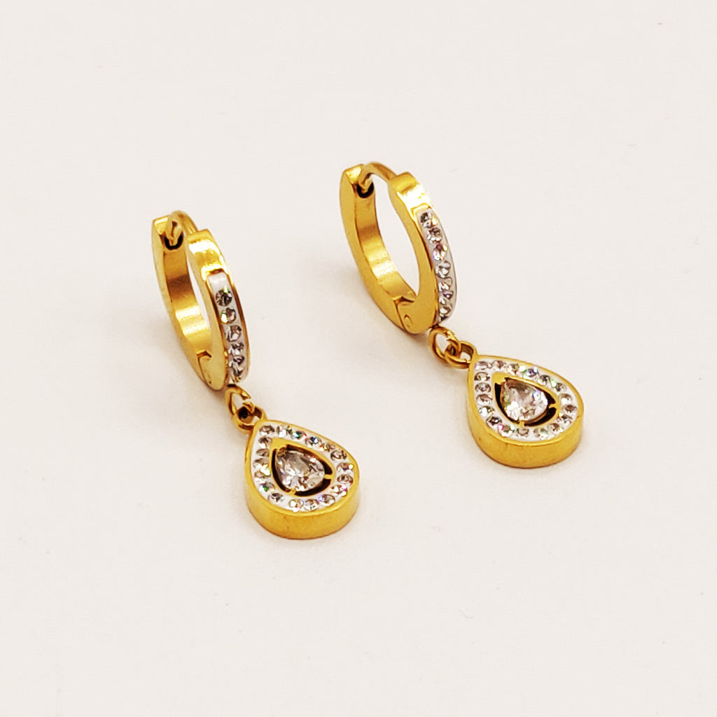 Boucles d'oreilles Gouttes Cristaux