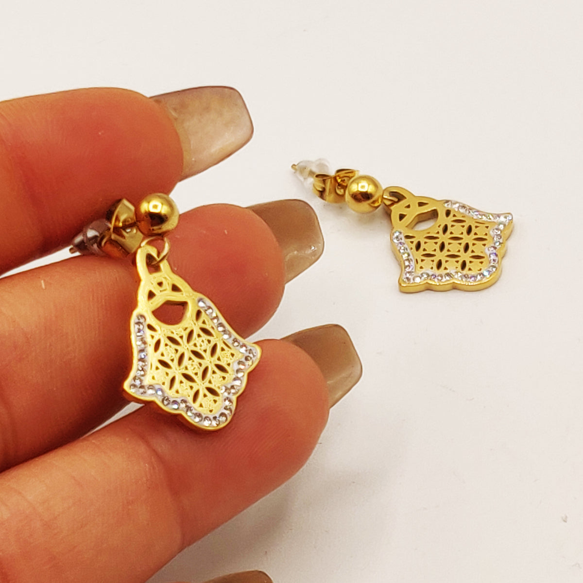 Boucles d'oreilles Grandes Mains de Fatma Luxe