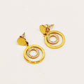 Boucles d'oreilles Grand Pendentif Triple Cercles Luxe