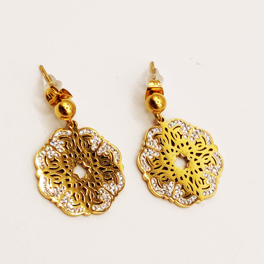Boucles d'oreilles Grande Fleur Orientale Luxe