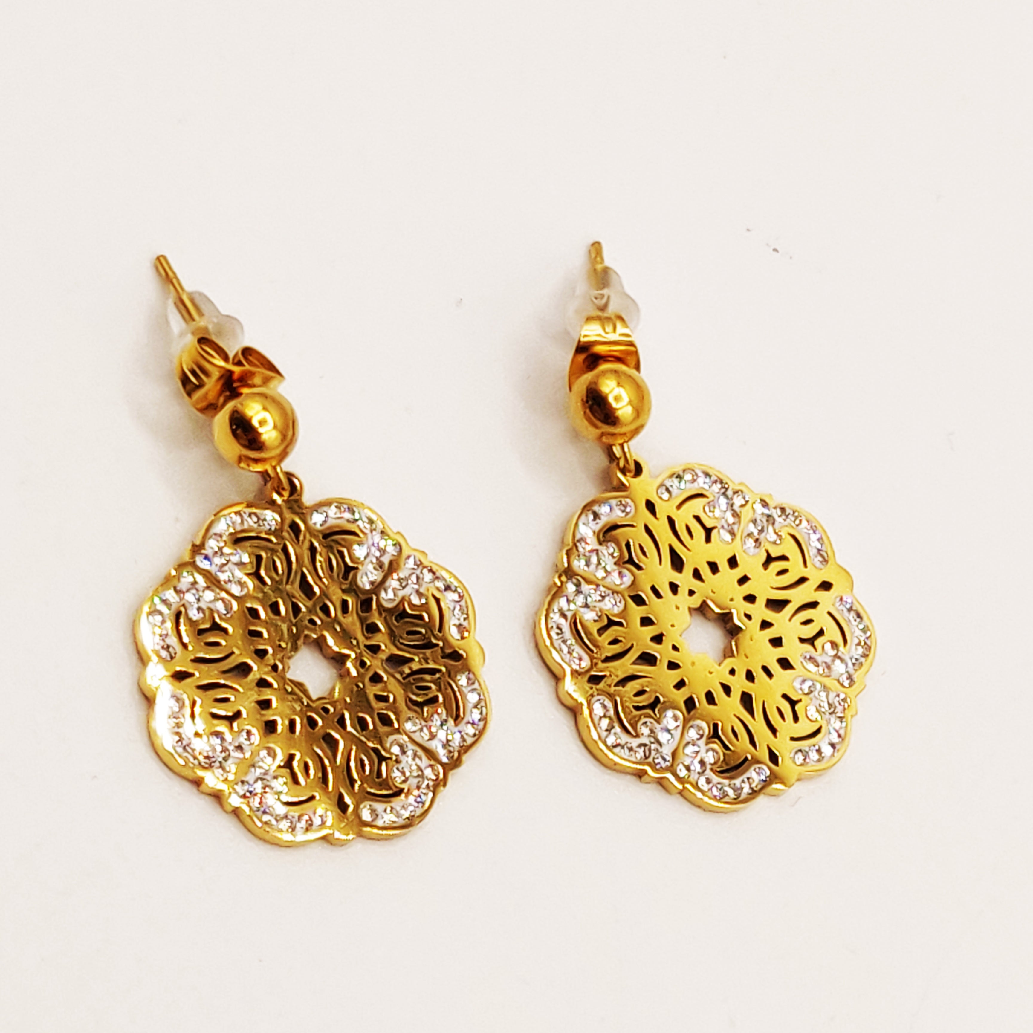 Boucles d'oreilles Grande Fleur Orientale Luxe