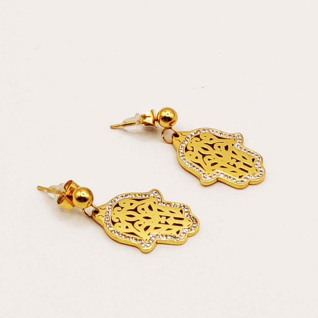 Boucles d'oreilles Grande Main de Fatma Design Luxe