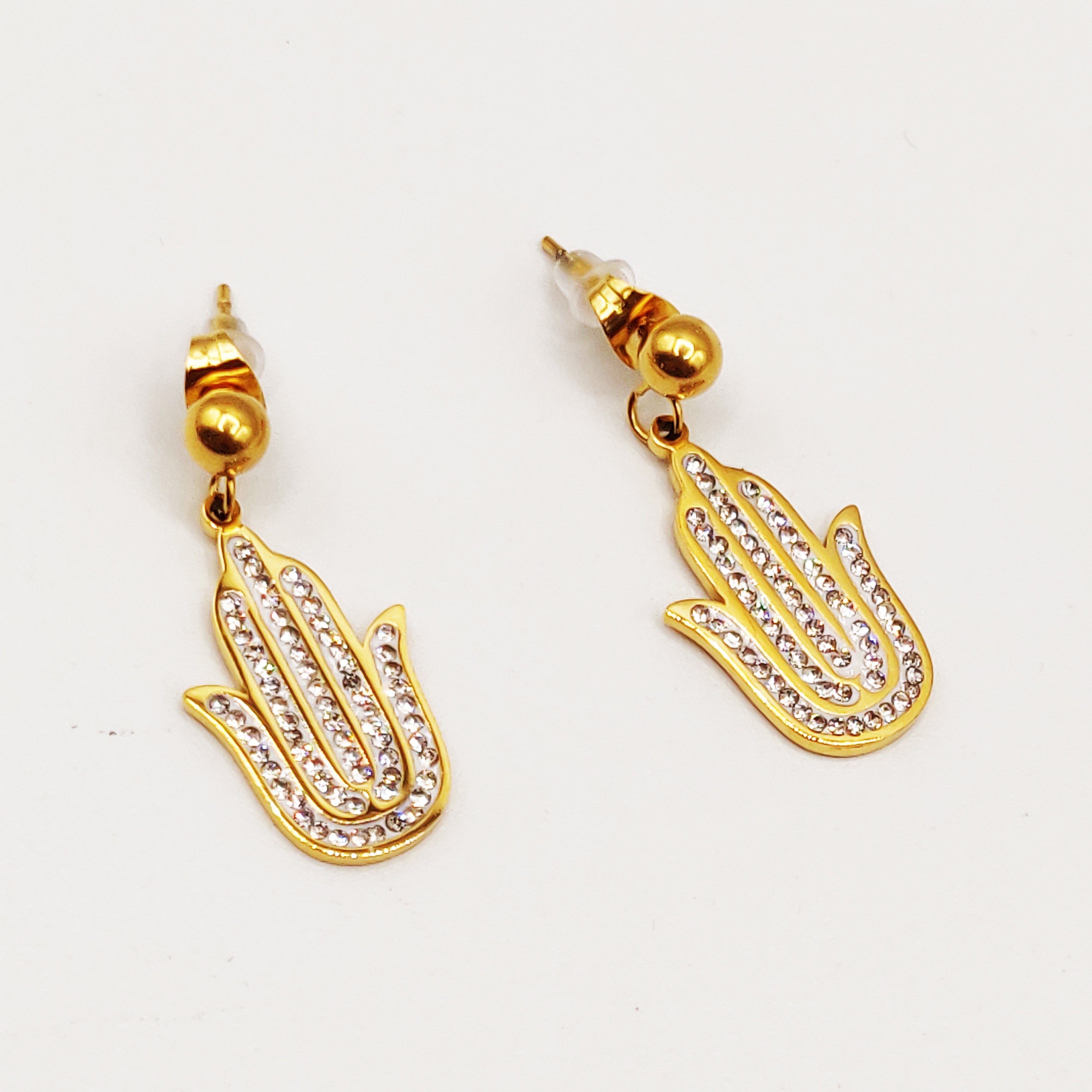 Boucles d'oreilles Grande Main de Fatma Fleur Luxe