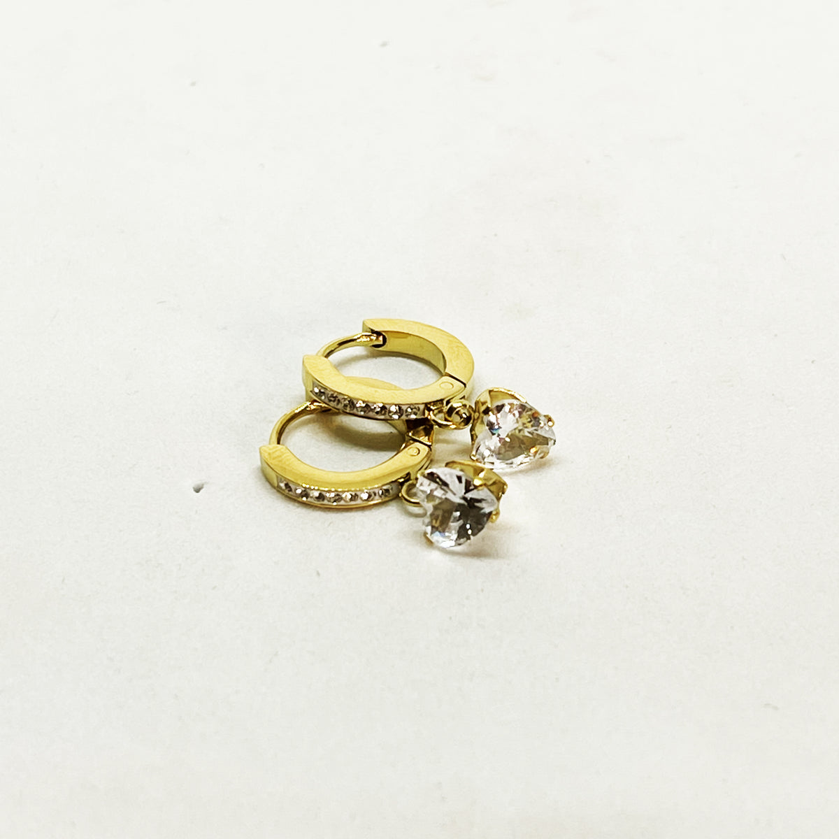 Boucles d'oreilles Gros Cristal Coeur