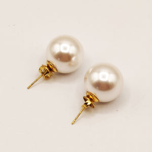Boucles d'oreilles Grosses Perles Blanches