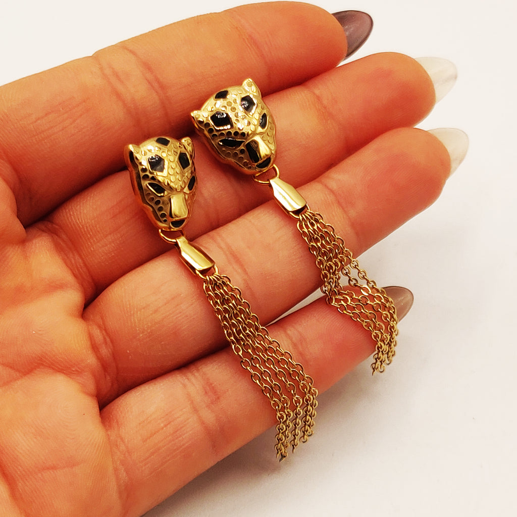 Boucles d'oreilles Jaguar Pendentifs Multi Chaînes Luxe