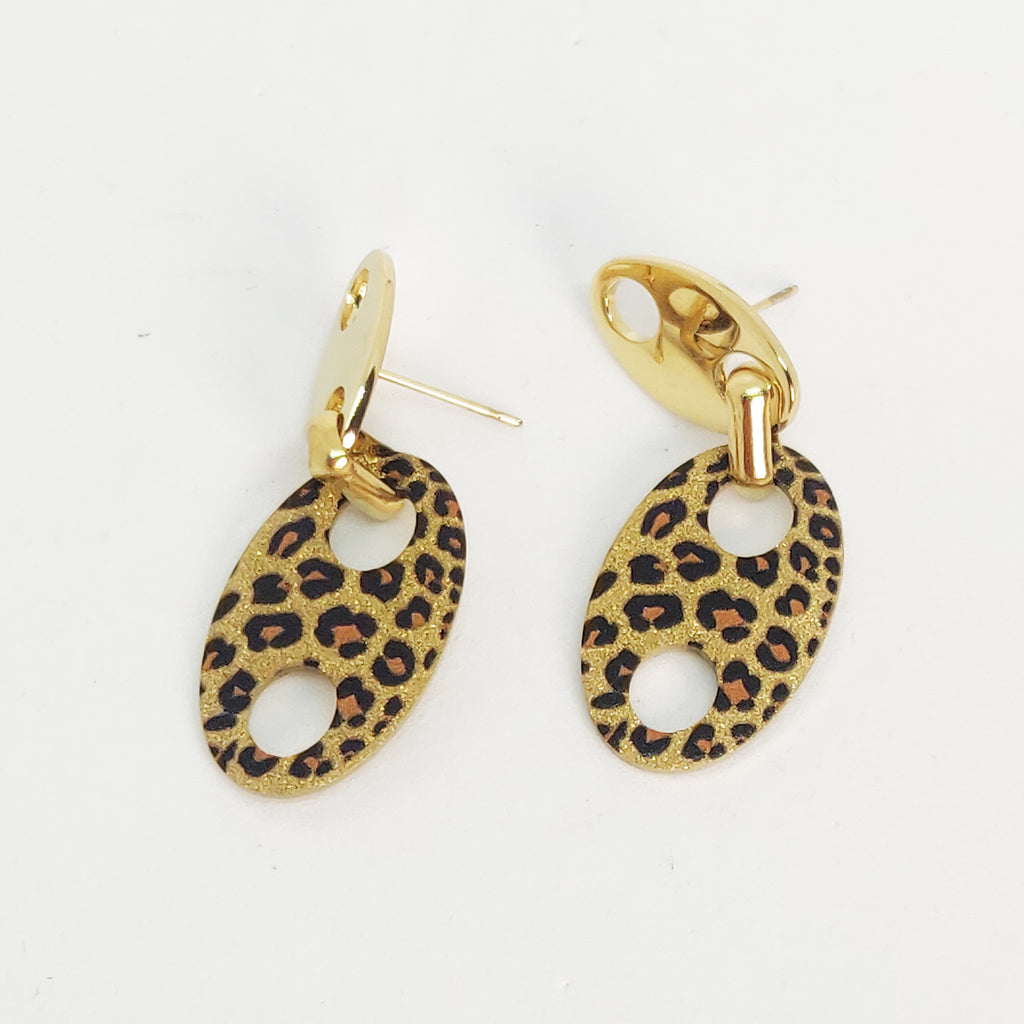 Boucles d'oreilles Léopard Ovales