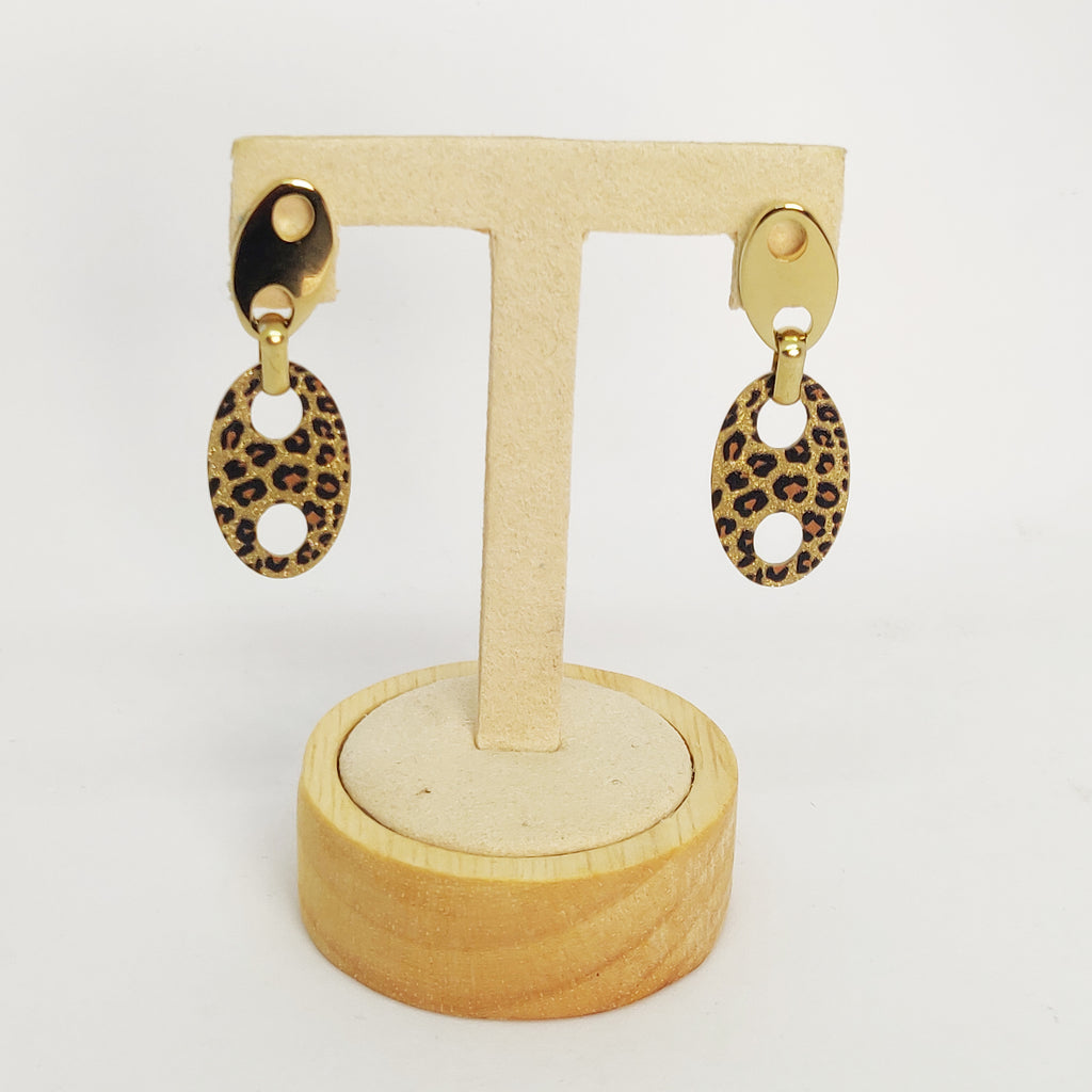 Boucles d'oreilles Léopard Ovales