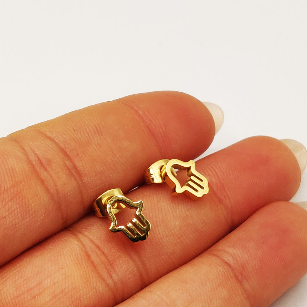 Boucles d'oreilles Mains de Fatma Creuses