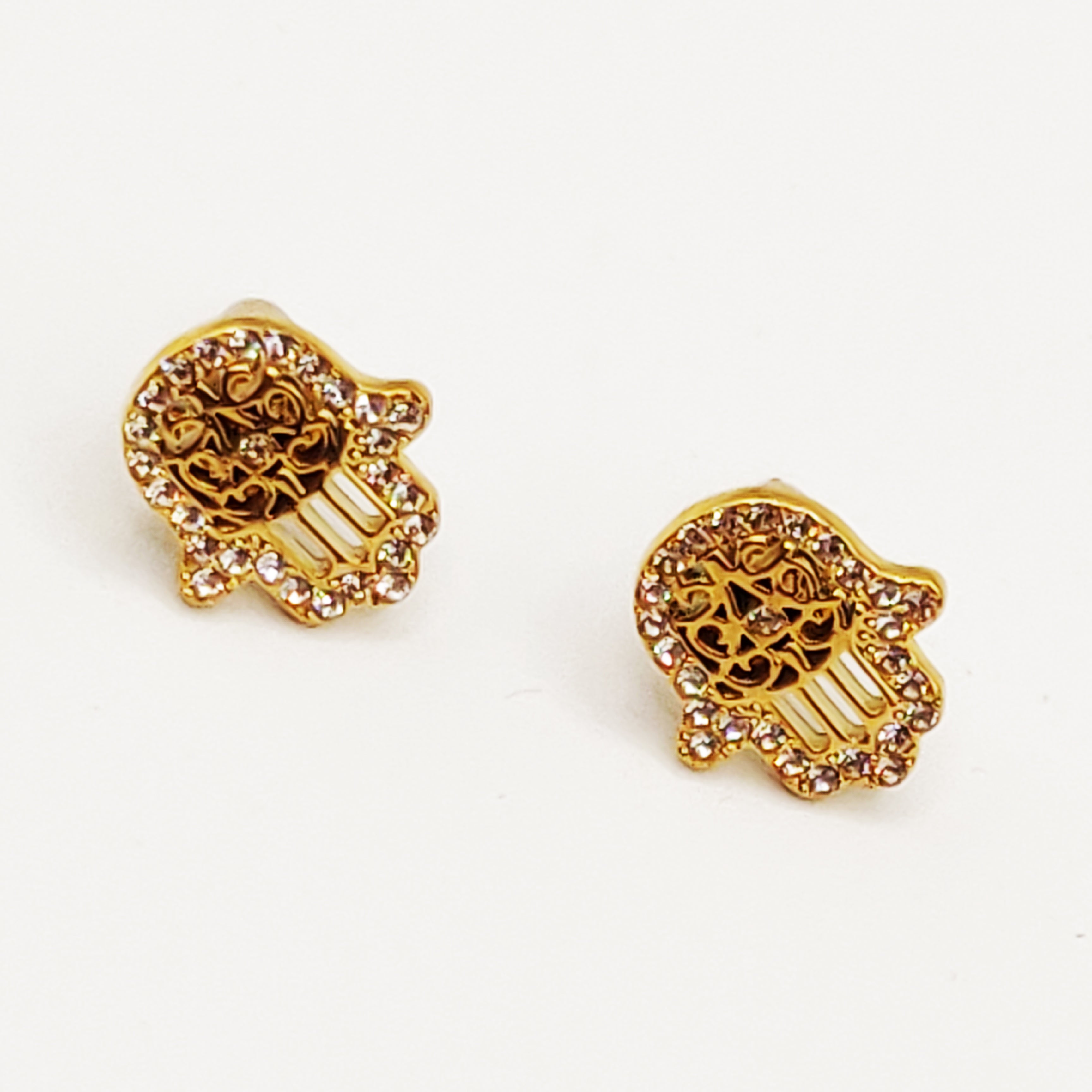 Boucles d'oreilles Main de Fatma Cristaux Luxe Petite