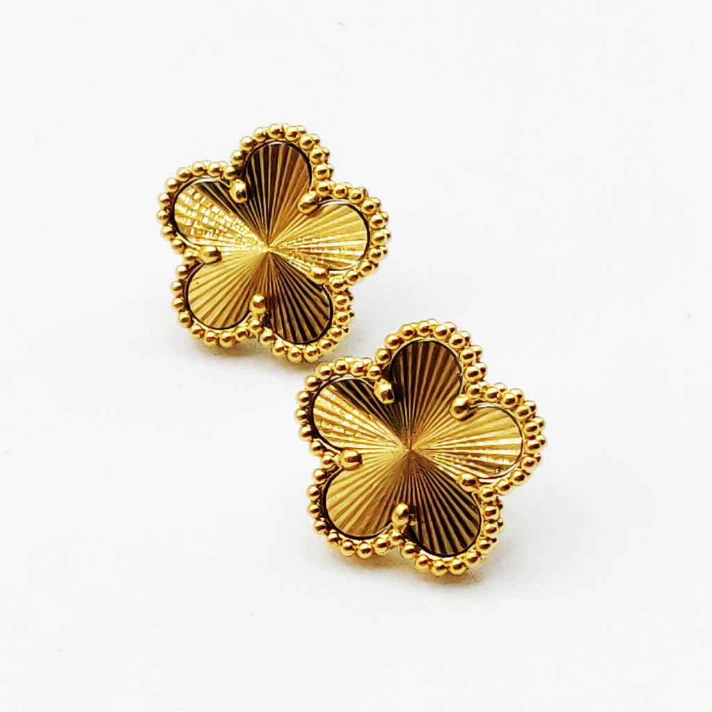 Boucles d'oreilles Marguerites Dorées Tour Perles d'imitation Luxe