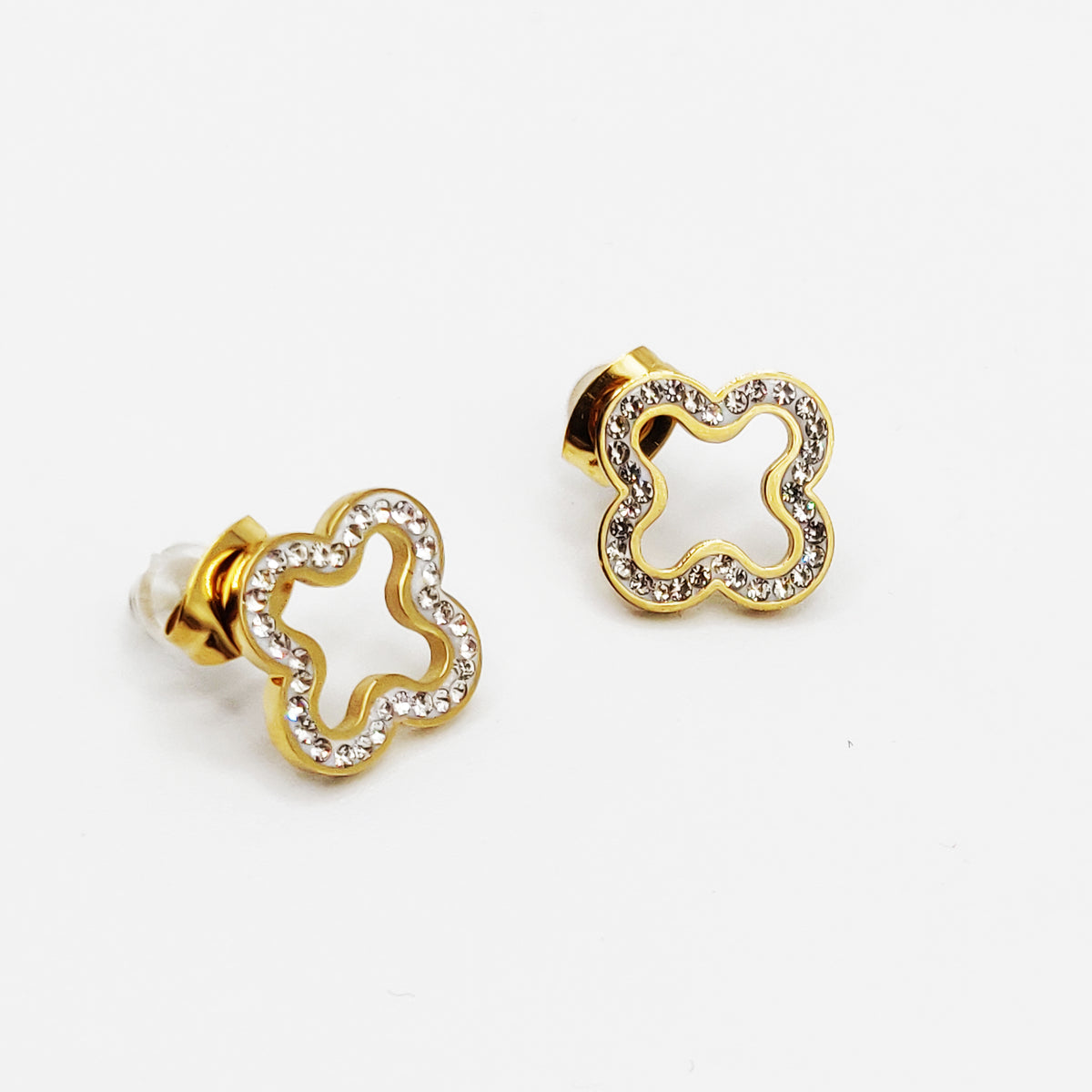 Boucles d'oreilles Marguerites Creuses Cristaux