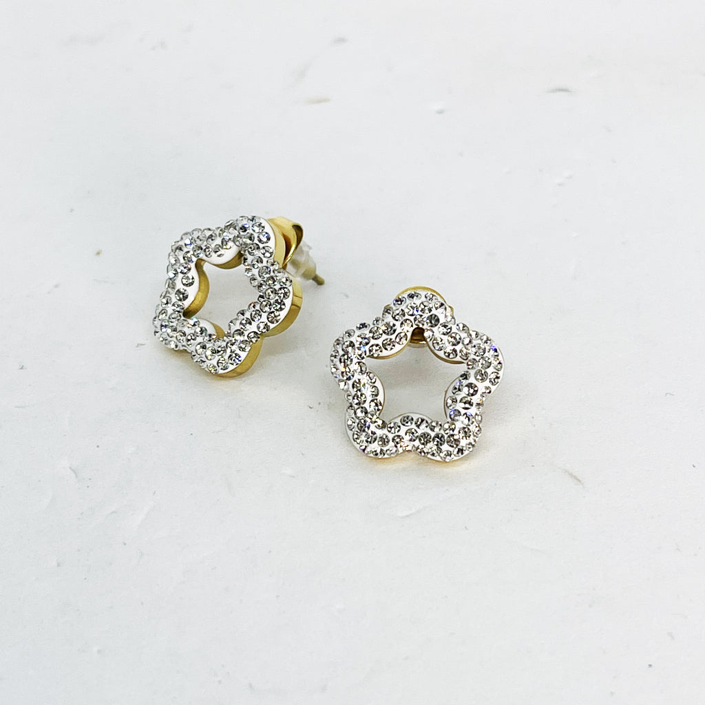 Boucles d'oreilles Marguerites Cristaux