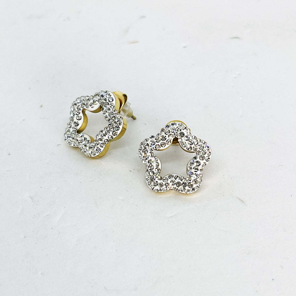Boucles d'oreilles Marguerites Cristaux
