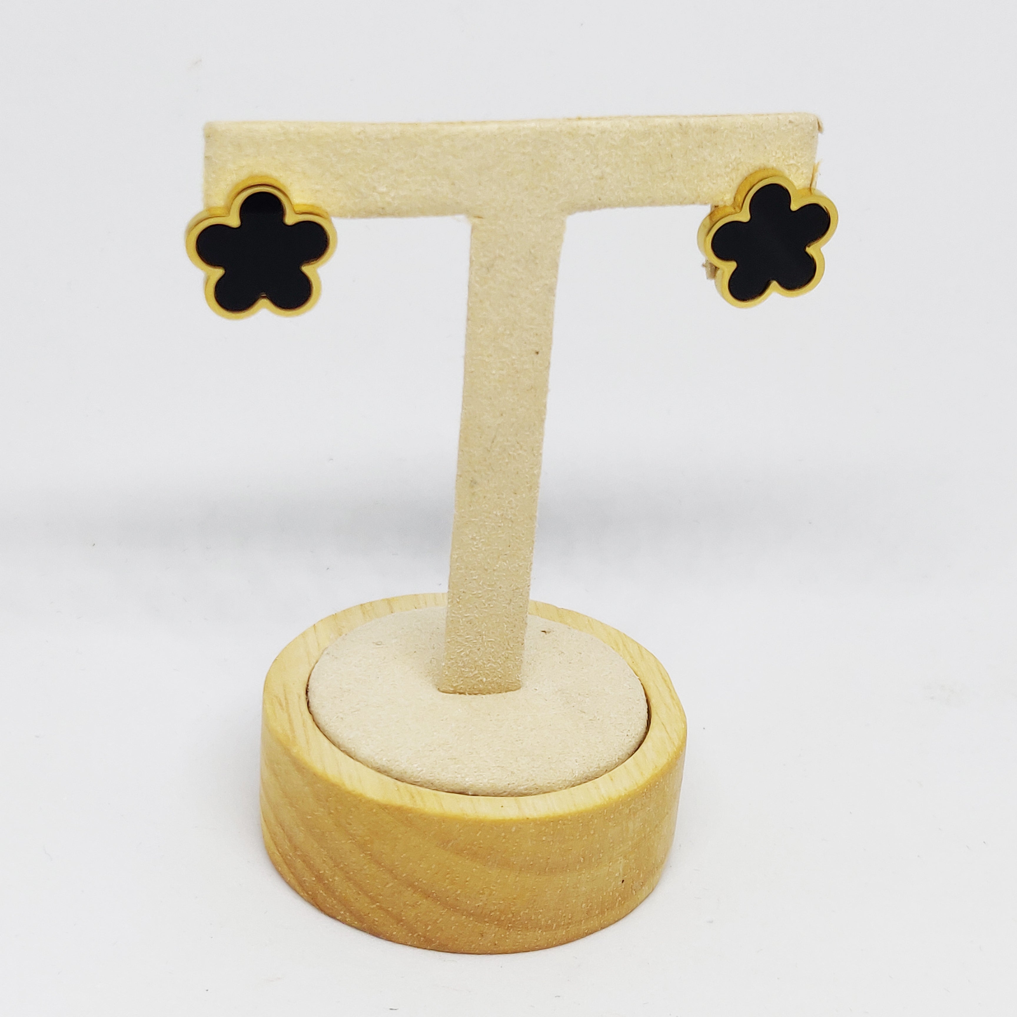Boucles d'oreilles Marguerites Noir 2