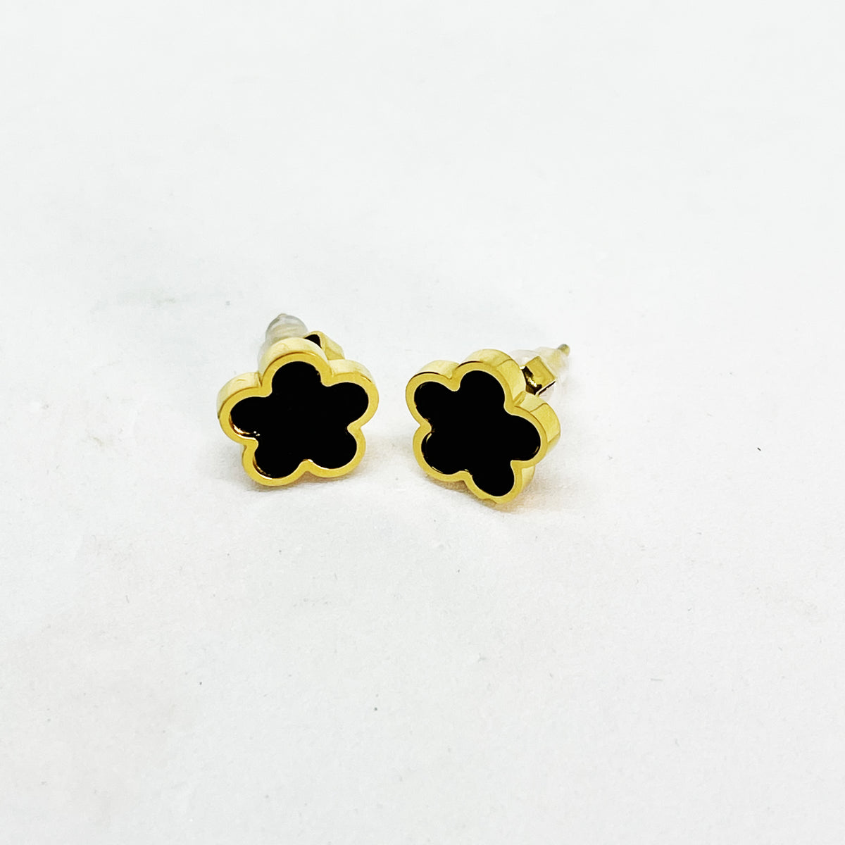 Boucles d'oreilles Marguerites Noires Petites