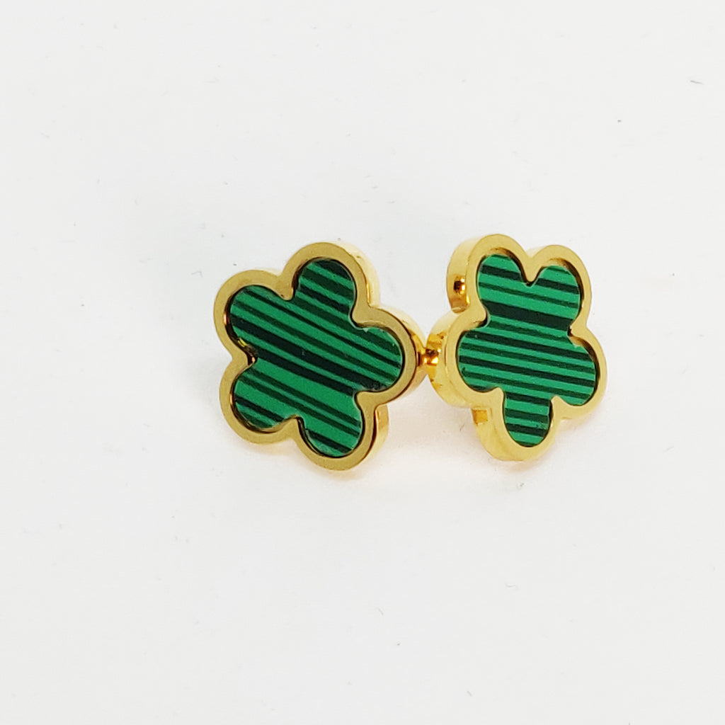 Boucles d'oreilles Marguerites Vertes