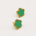 Boucles d'oreilles Marguerites Vertes Claires