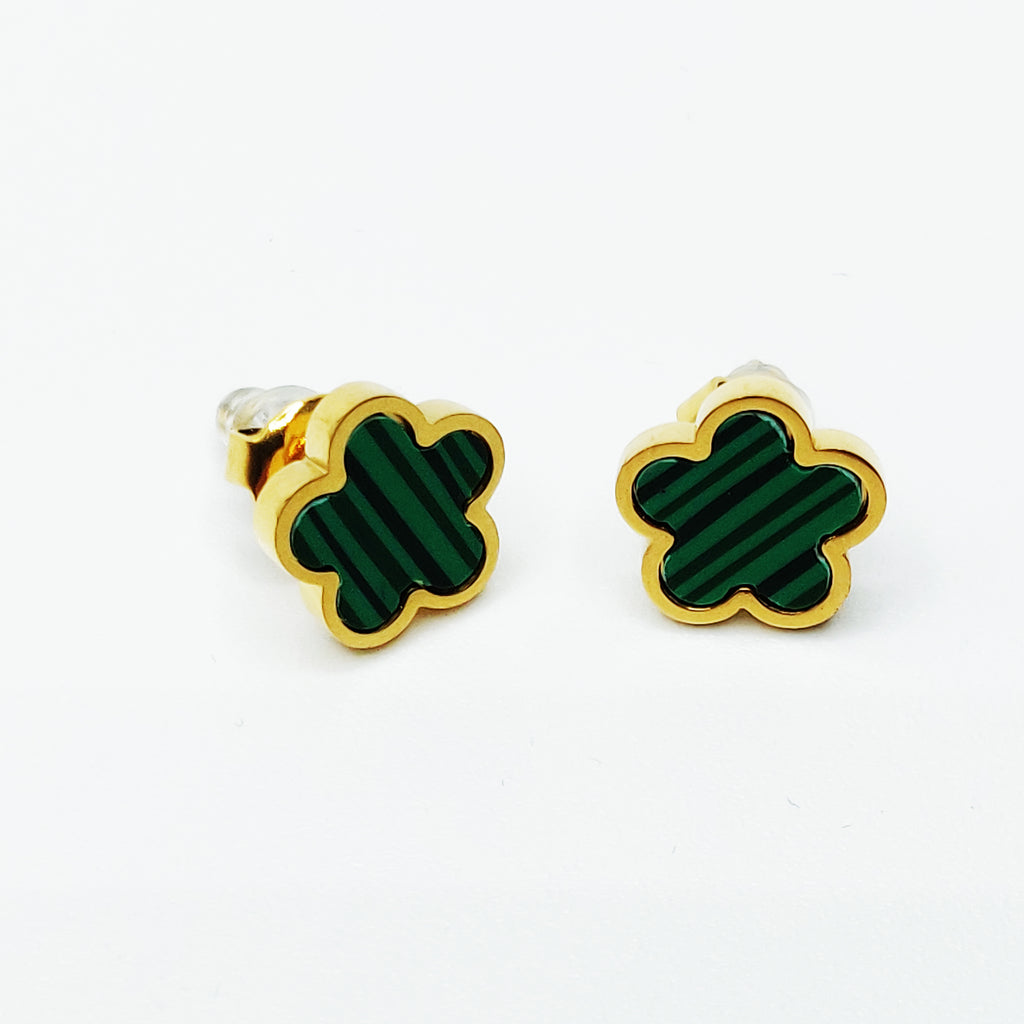 Boucles d'oreilles Marguerites Vertes Petites