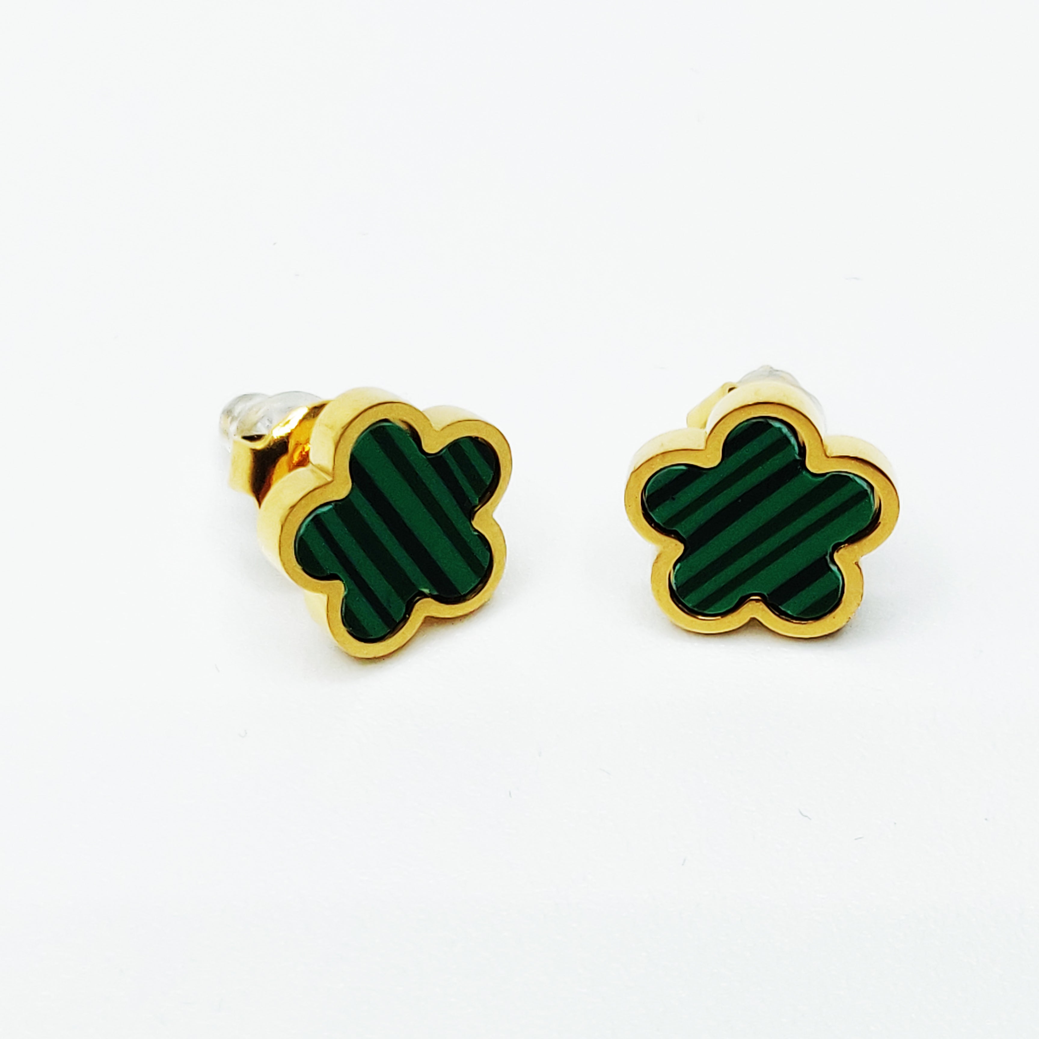 Boucles d'oreilles Marguerites Vertes Petites