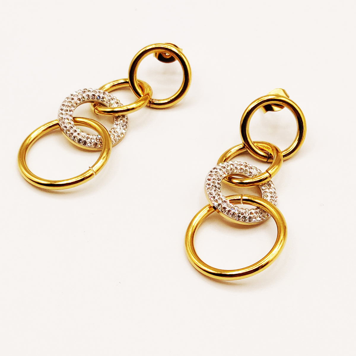 Boucles d'oreilles Multi Anneaux Cristaux