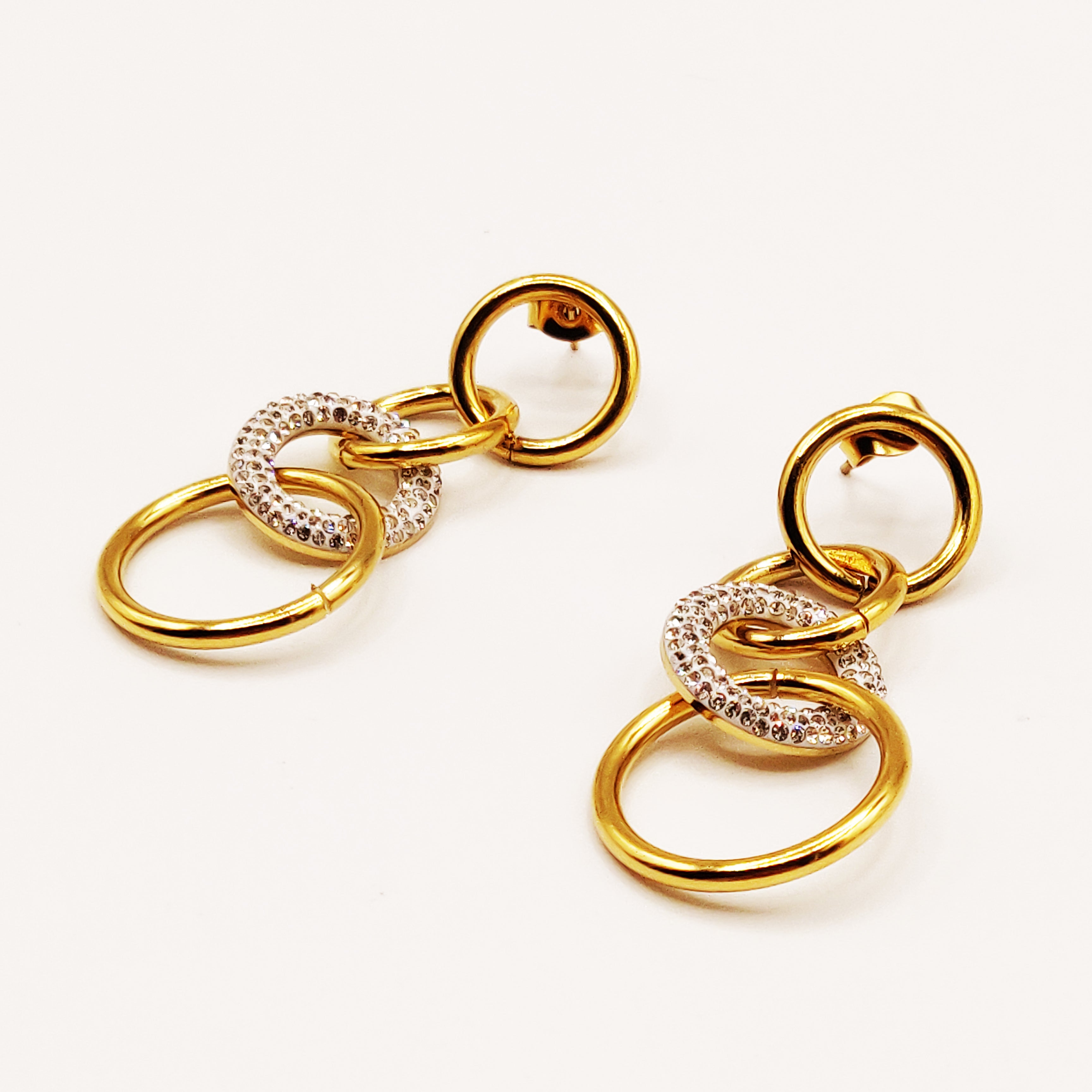 Boucles d'oreilles Multi Anneaux Cristaux