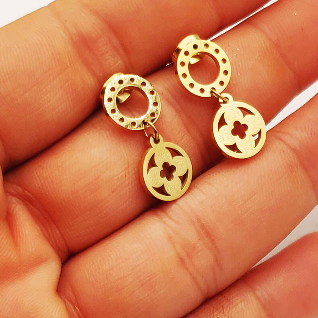 Boucles d'oreilles Multi Cercles et Trèfles Luxe