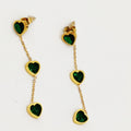 Boucles d'oreilles Multi Coeurs Verts Luxe