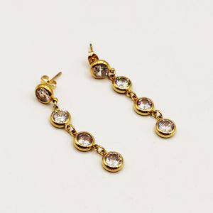 Boucles d'oreilles Multi Cristaux Descendants