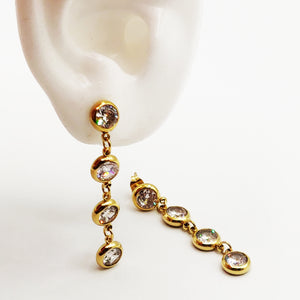 Boucles d'oreilles Multi Cristaux Descendants